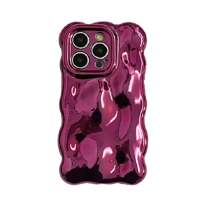 Luxury Fashion Plating Rose 3D Bubble Wave Phone Case