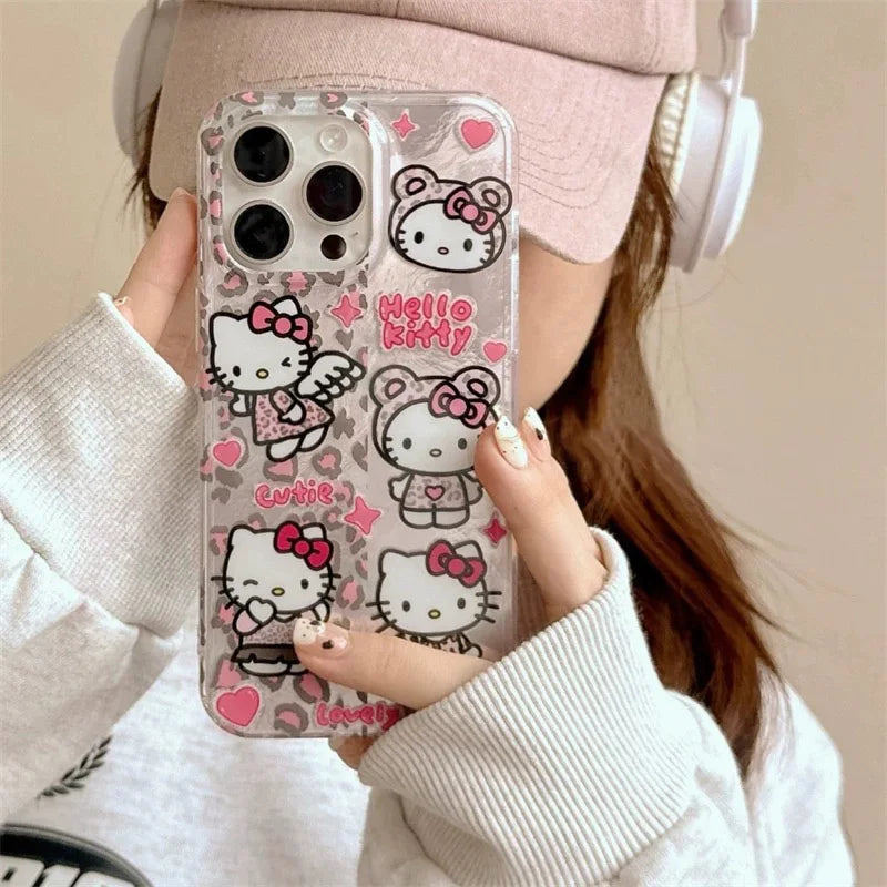 Y2k Sanrios Leopard Hellokitty Phone Case