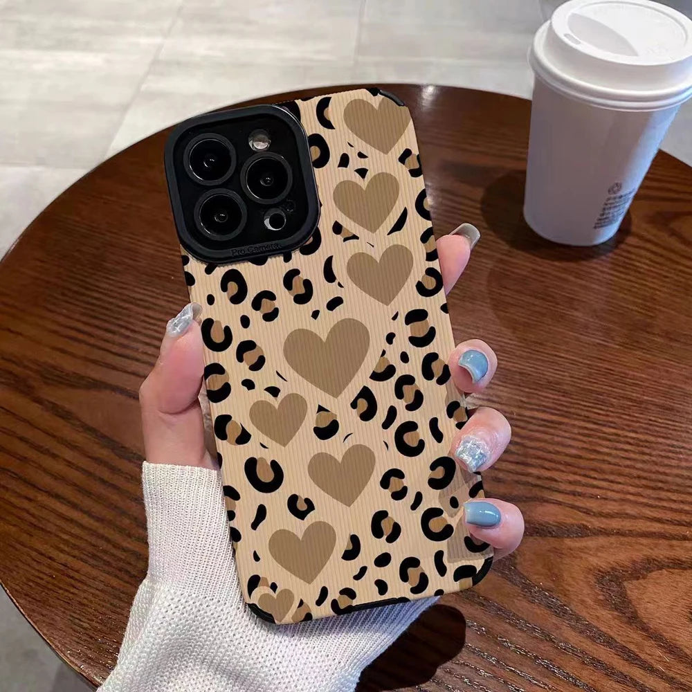 Fashion Patchwork Leopard Silicone Leather Case