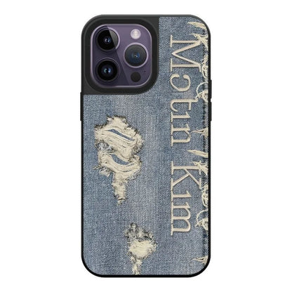 Fashion Imitation Denim Mirror Hard Phone Case