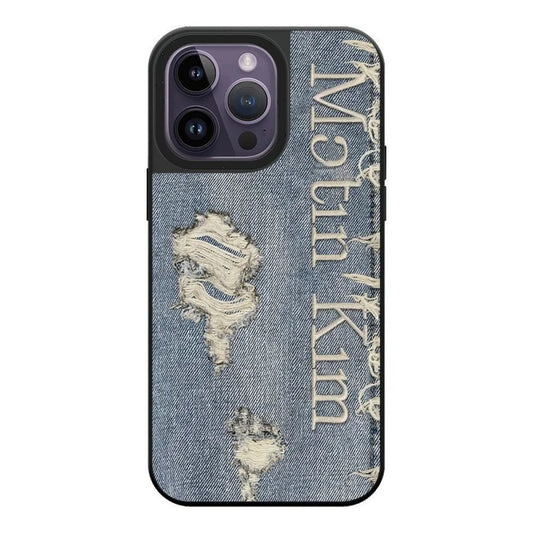 Fashion Imitation Denim Mirror Hard Phone Case