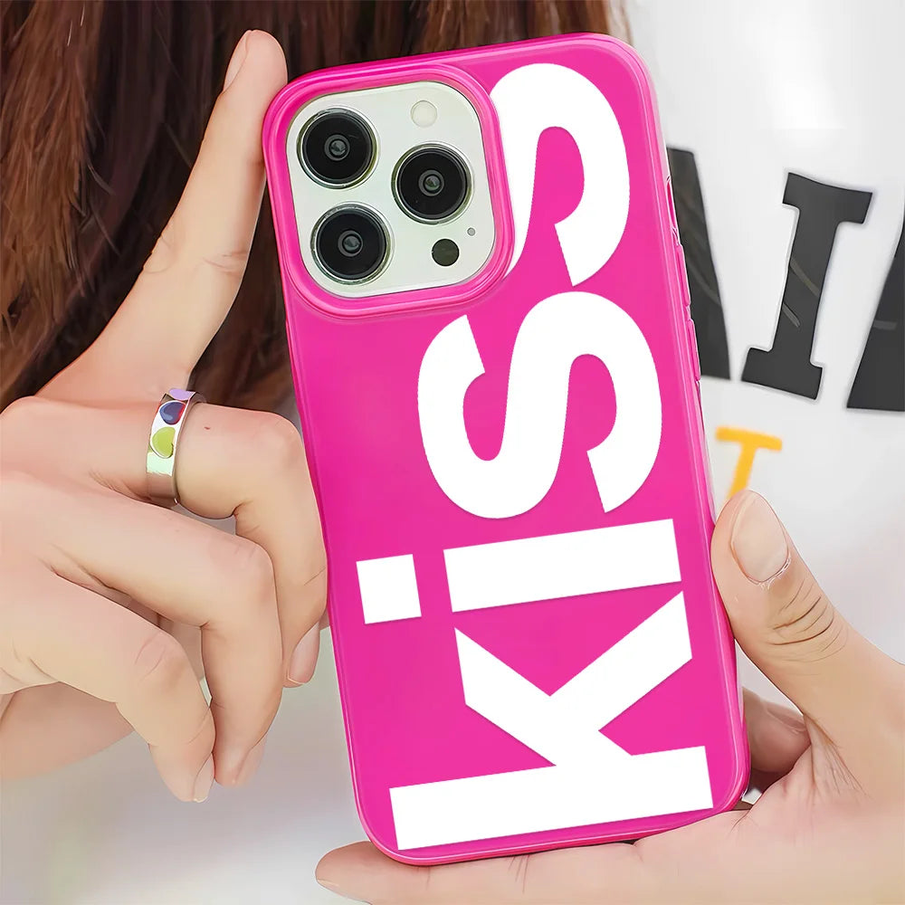 Personalized English Letters Kiss Phone Case