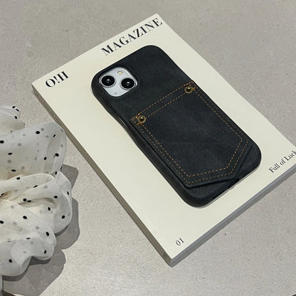 Retro Originality Denim Insert Card Card Pocket Shockproof Protective Phone Case
