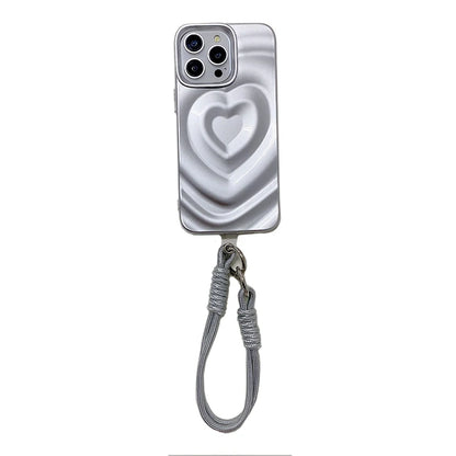 Simple Stylish Water Wavy Love Heart Phone Case