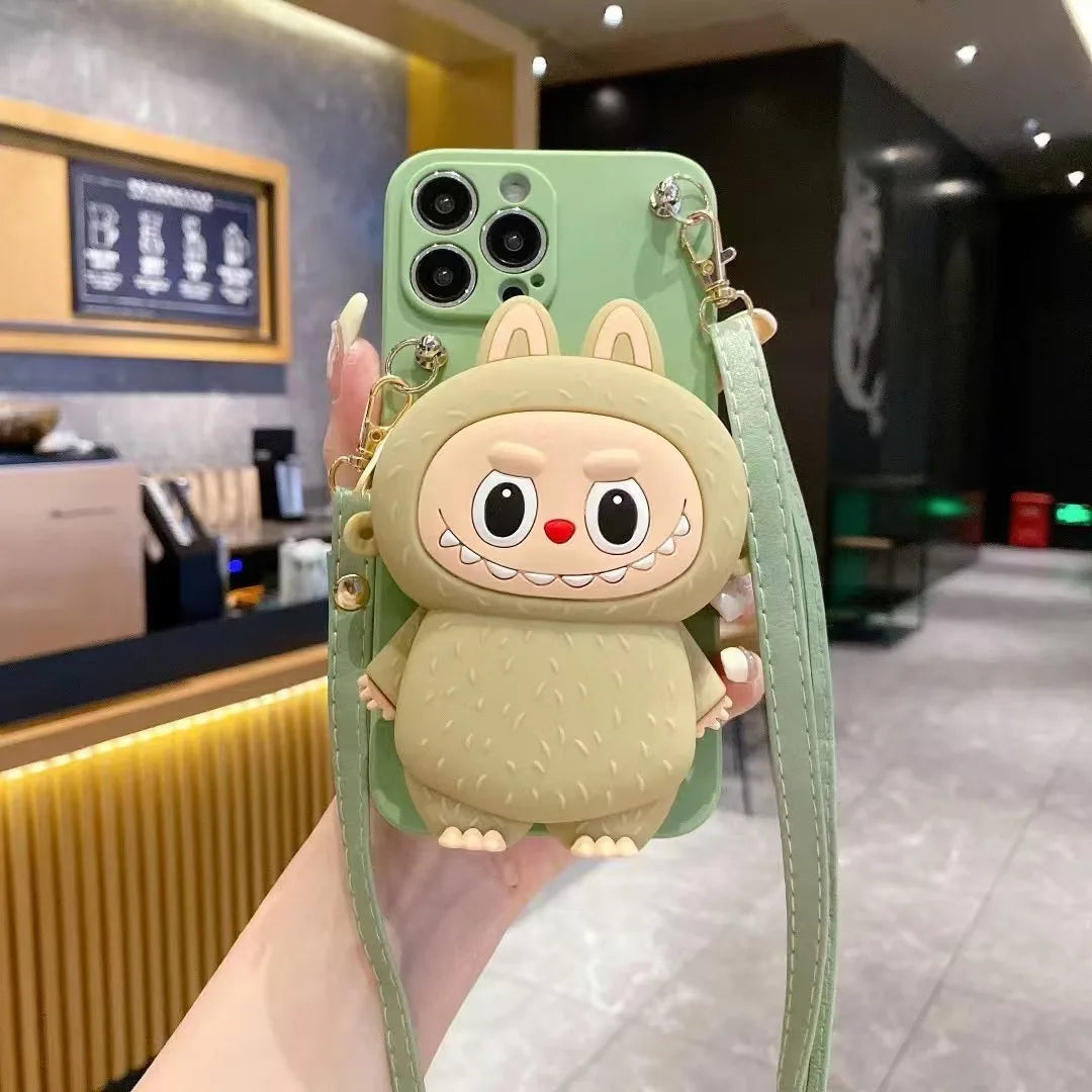 Cartoon Crossbody Wallet Phone Case