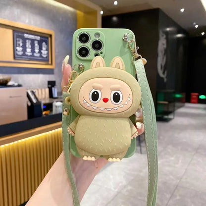 Cartoon Crossbody Wallet Phone Case