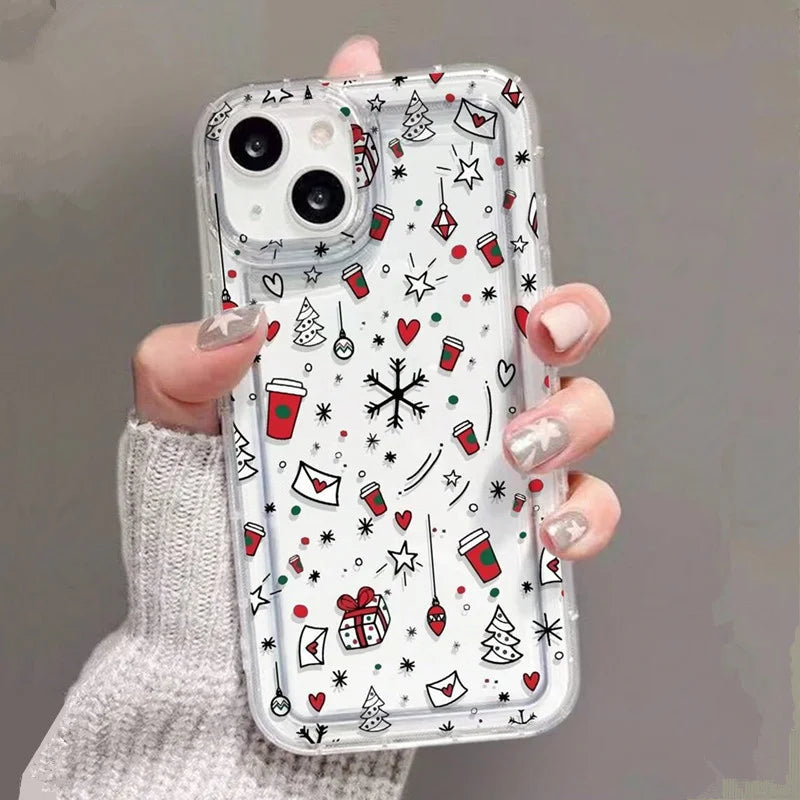 Luxury Cartoon Christmas Phone Case Shockproof Cover