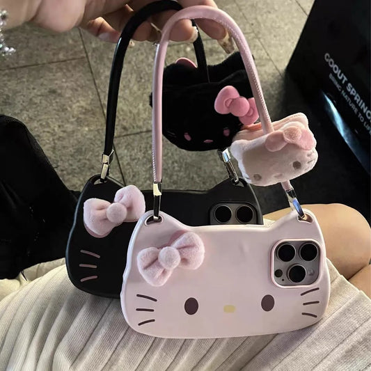 NEW Black Cool Pink Bow Handbag Phone Case