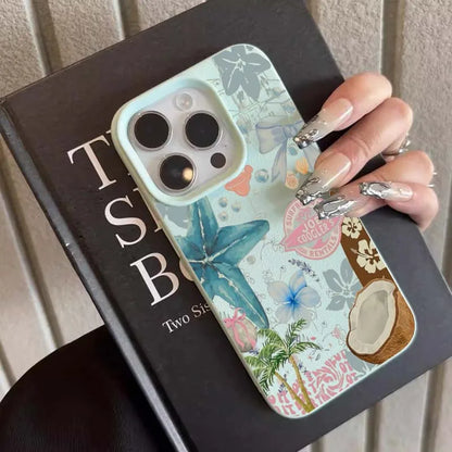 Fresh Starfish Coconut Lichee Pattern Phone Case New
