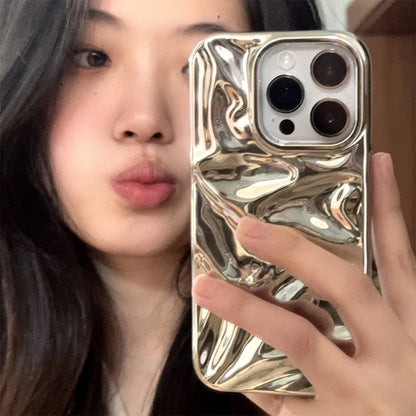 Stylish Plating Silver Water Ripple Phone Case