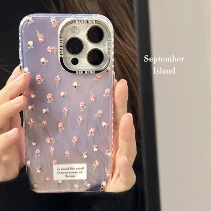 Pink Glitter Floral Phone Case for iPhone