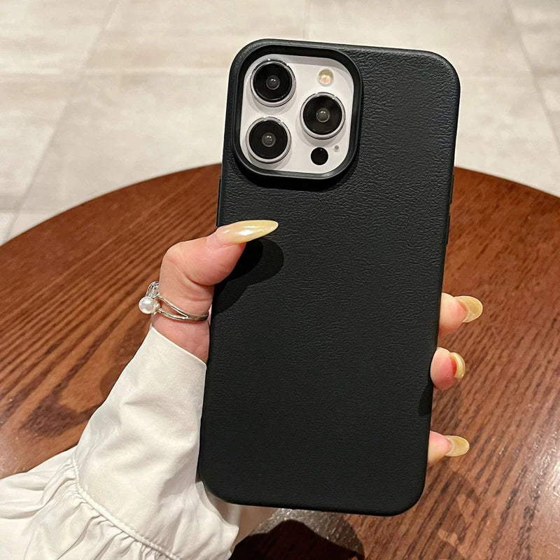 Fashion Silicone Litchi Lines Leather Case