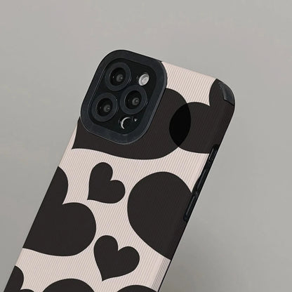 Fashion Black Love Heart Silicone Phone Case