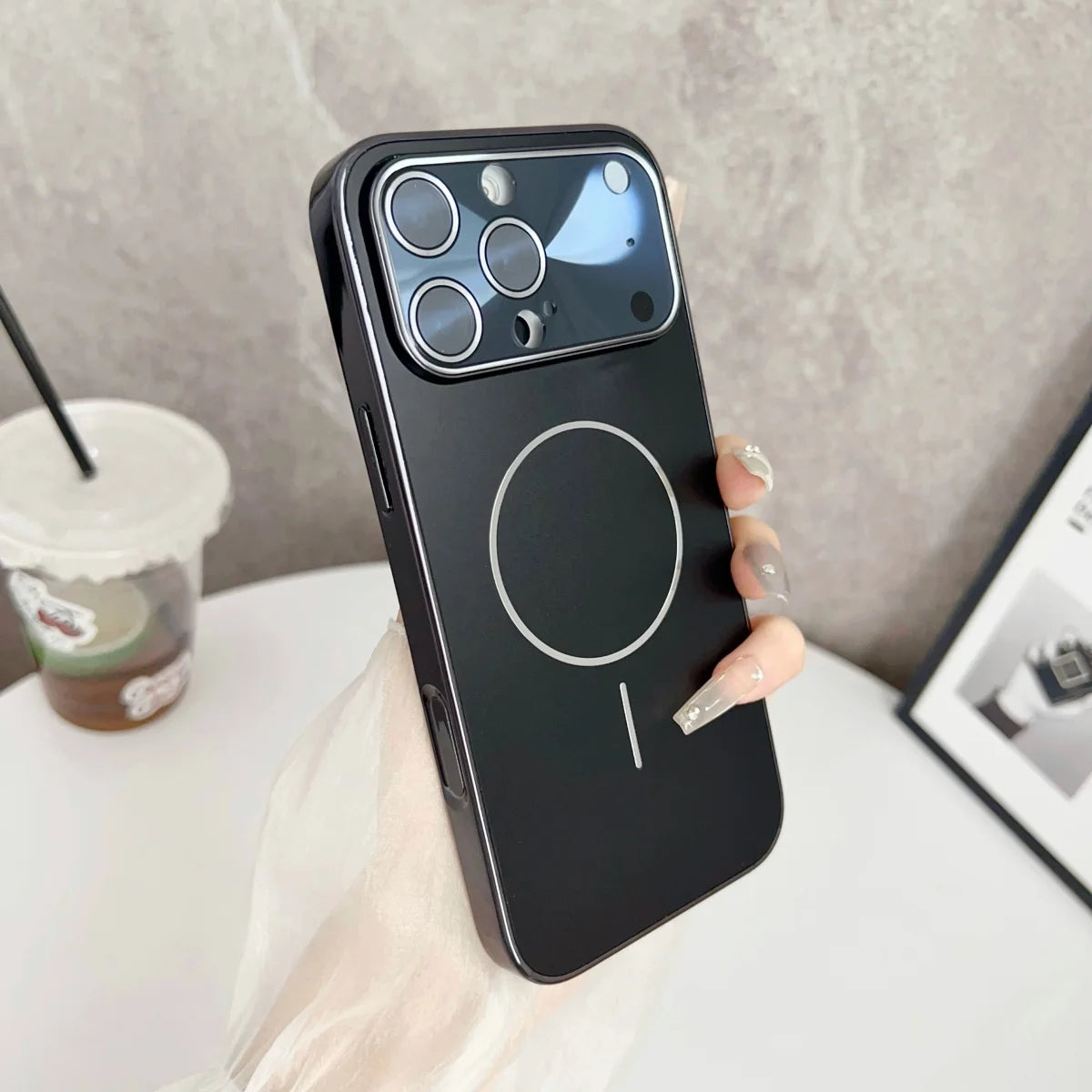 Original Frosted Glass Large Window For Magsafe Phone Case