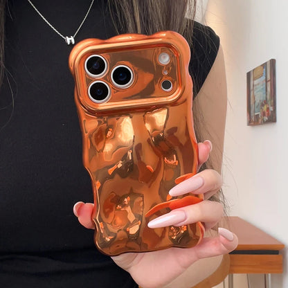 Fashion Luxury Cosmic Orange Bubble Meteorite Texture Phone Case