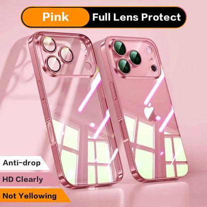 Luxury Plating TPU Orange Clear Phone Case