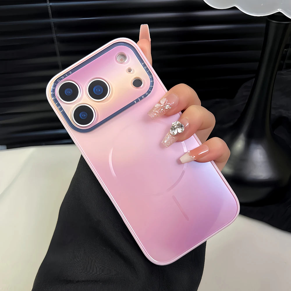 Phone Case Fashion Gradient Color Magnetic Charging