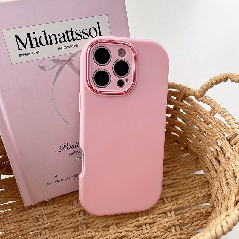 Candy Color Oval Matte Soft Silicone Protective Phone Case