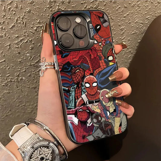 Marvel Spider-Man & Deadpool Cartoon iPhone Case