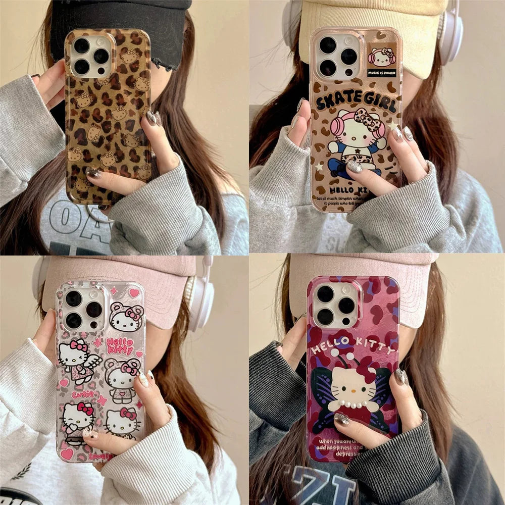 Y2k Sanrios Leopard Hellokitty Phone Case New