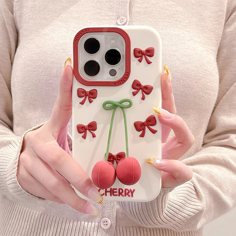 Ins 3D Cherry Soft Silicone Phone Case