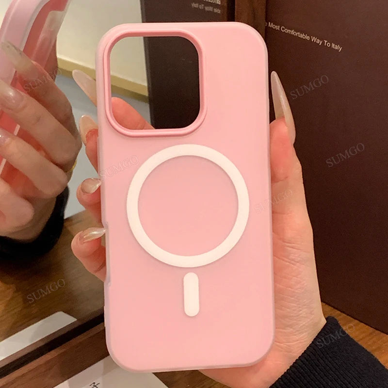 Fashion 2 IN 1 Matte Magnetic Candy Color Phone Case