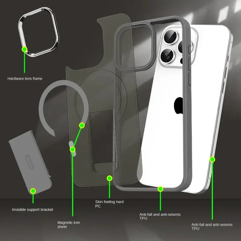 Invisible Stand Magnetic Case for iPhone