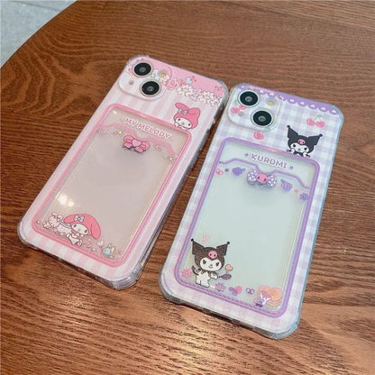 Kuromi Melody Card Holder Phone Case for iPhone