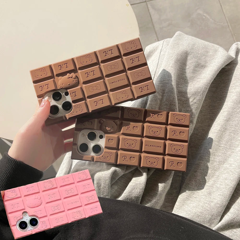 Cute Cartoon Hello Kitty Bear Chocolate Phone Cases