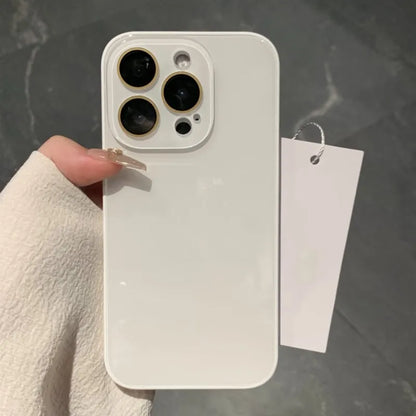 Luxury Hard Tempered Glass Glossy Phone Case