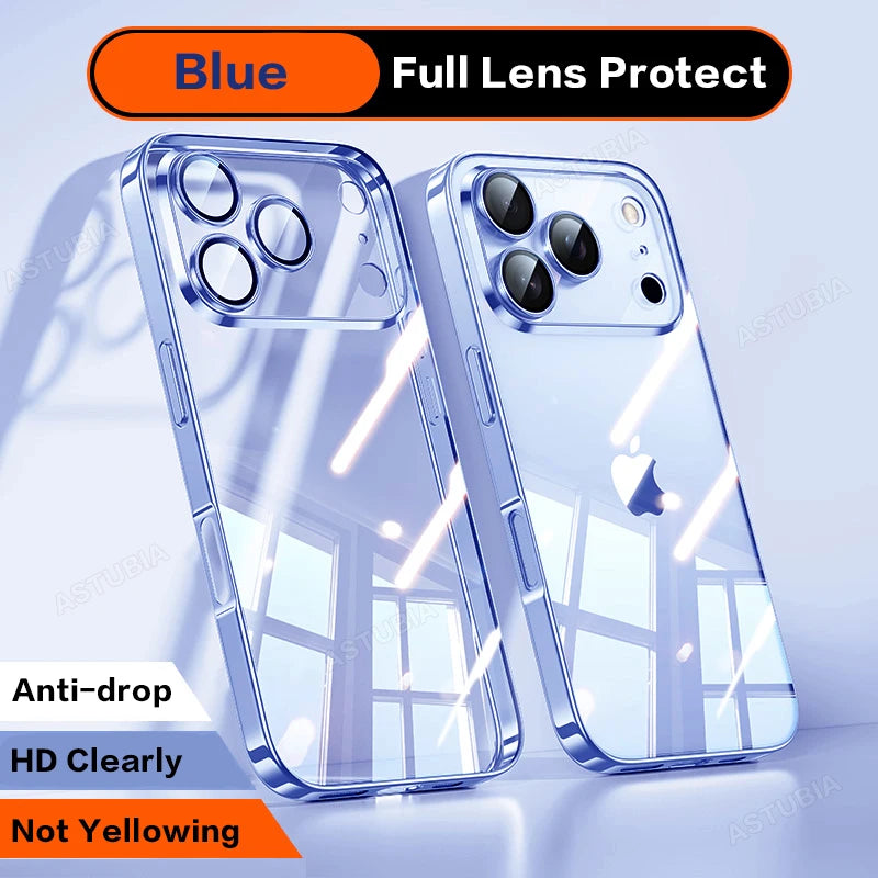 Luxury Plating TPU Orange Clear Phone Case