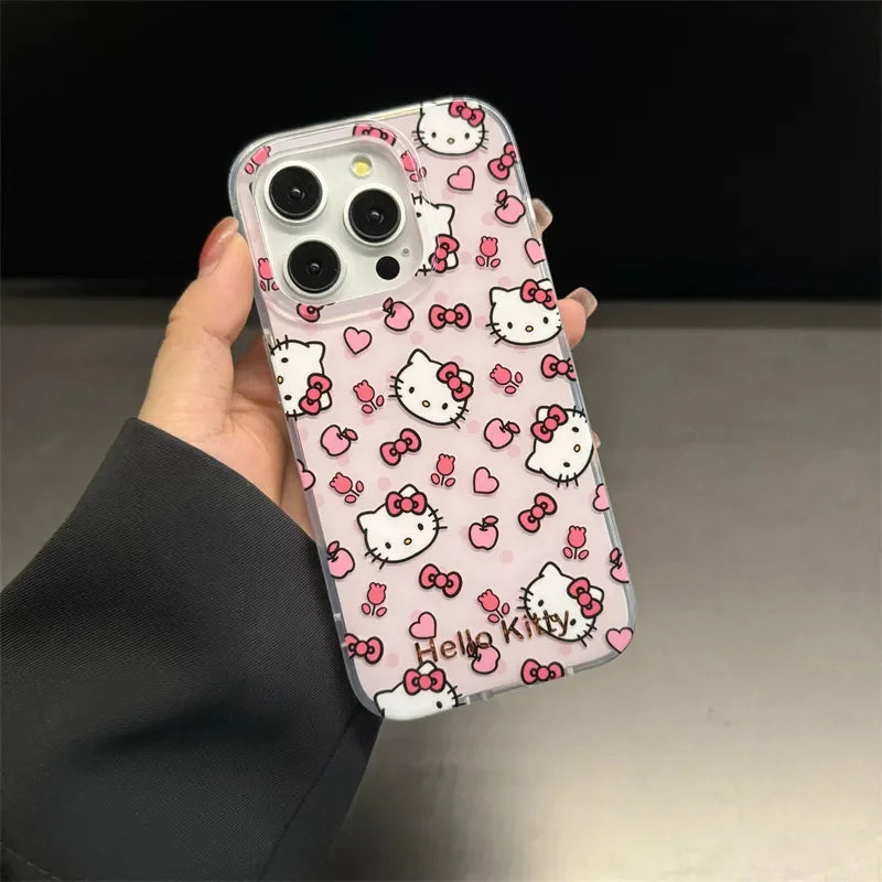 Flower Hello Kitty Full Screen KT Bow Love Phone Case