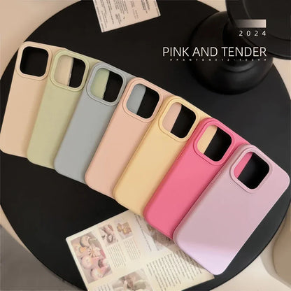 Dopamine-Inspired Silicone Solid Color Simple Fashion Phone Case