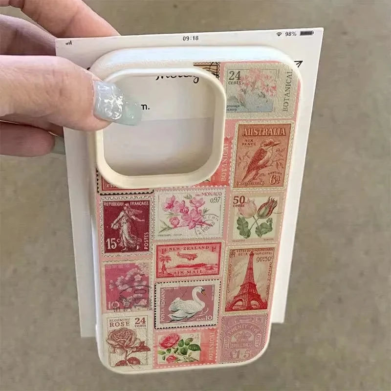 Vibrant Retro Stamp Lichee Design Phone Case