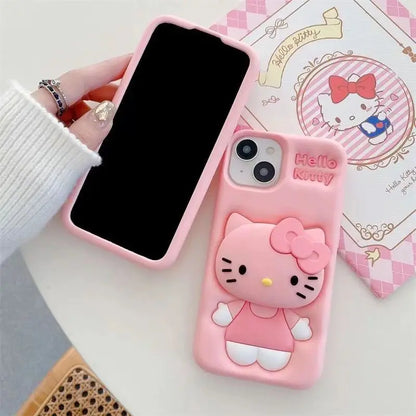 Kuromi Kitty Stitch Silicone iPhone Case