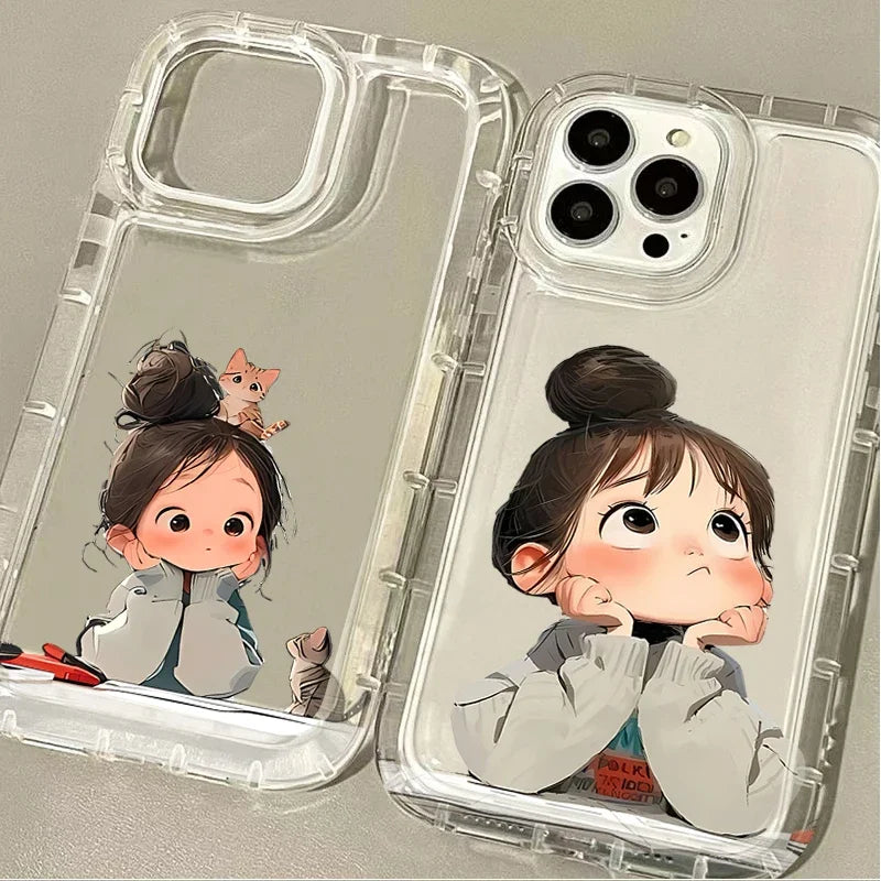 Cute Angry Little Girl Pattern Silicone Case