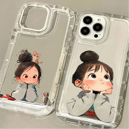 Cute Angry Little Girl Pattern Silicone Case