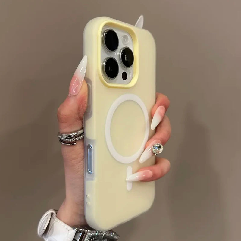 Fashion 2 IN 1 Matte Magnetic Candy Color Phone Case