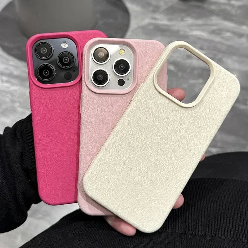 Luxury Matte Soft Leather Candy Phone Case