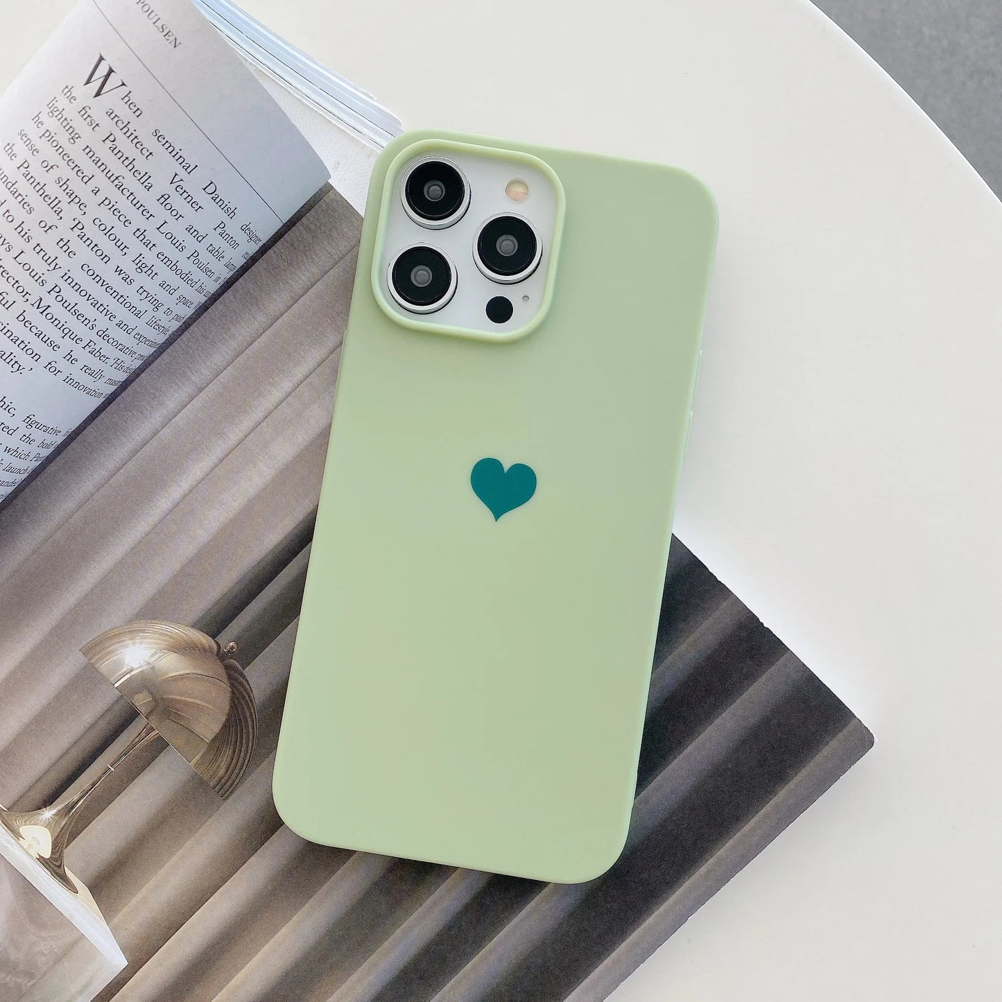 Matte Candy Color Love Heart Silicone TPU Soft Phone Case