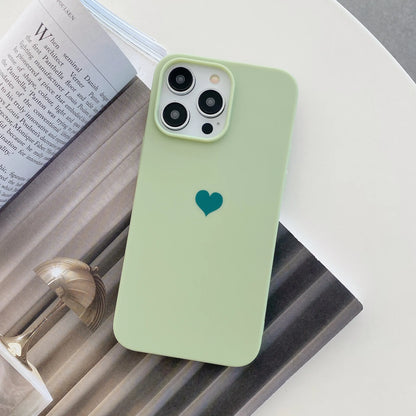 Matte Candy Color Love Heart Silicone TPU Soft Phone Case