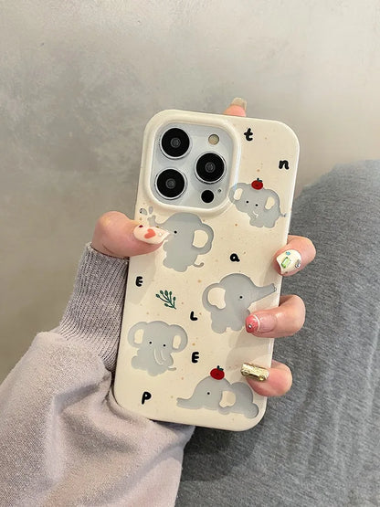 Cartoon Cute Hollow Out Elephant IMD Phone Case