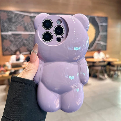 Ins Cute Macron 3D Bear Shockproof Phone Case