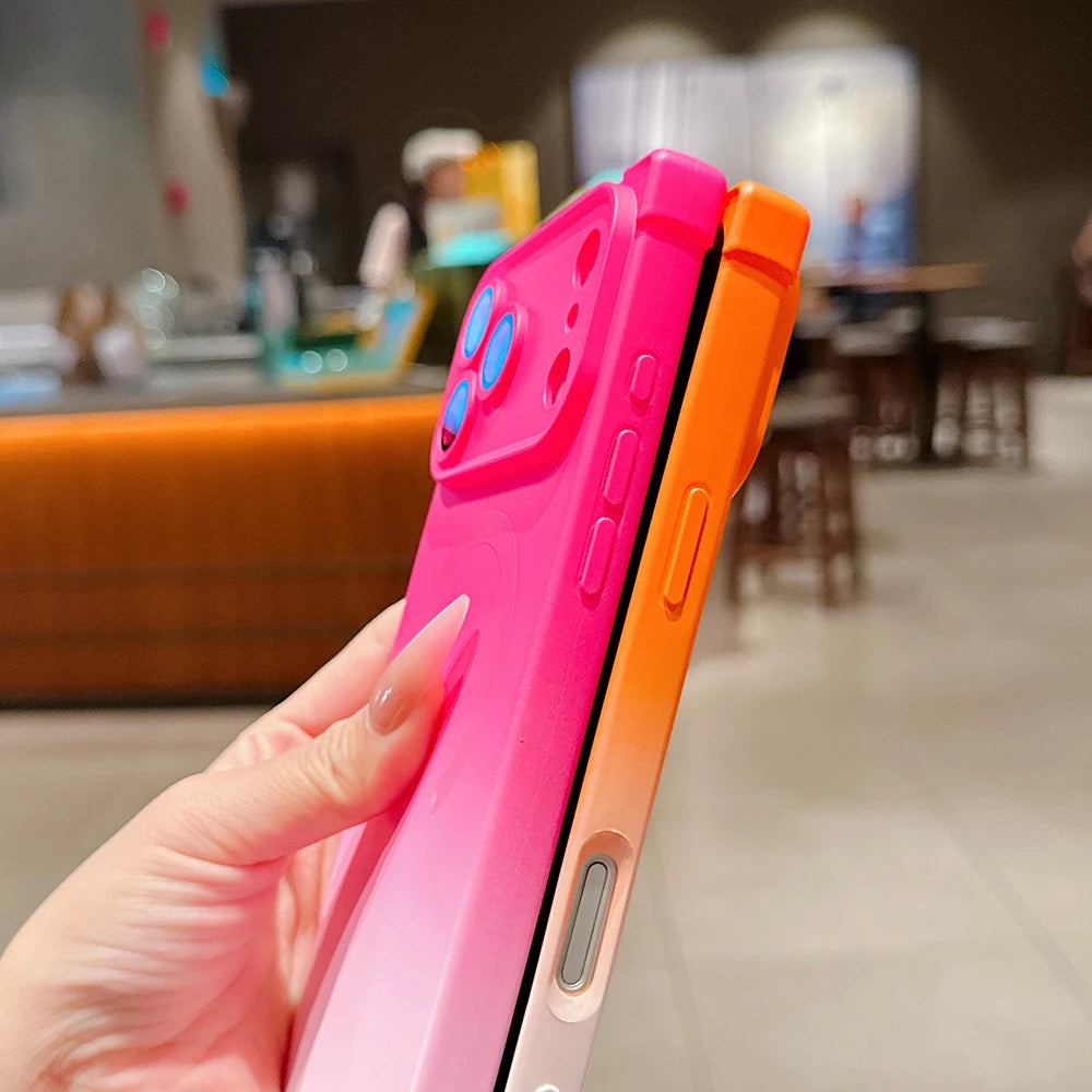 Rectangular Wireless Charge Magnetic Gradient Phone Case