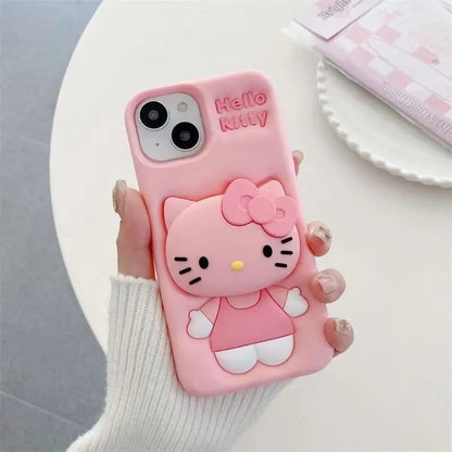 Kuromi Kitty Stitch Silicone iPhone Case