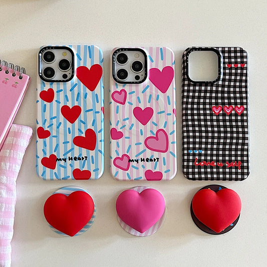3D Cute Heart Magnetic Silicone Phone Case
