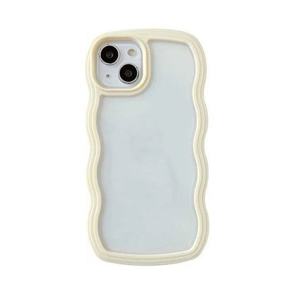 Simple Fashion Wave Frame Clear Shockproof Back Phone Case