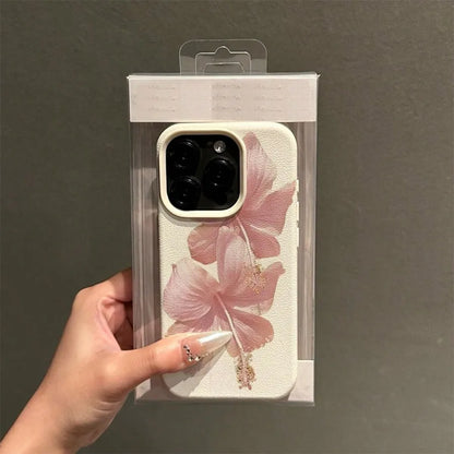Pink Hibiscus Elegant High Aesthetic Phone Case
