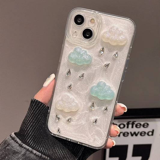 3D Clouds Raindrops Phone Case