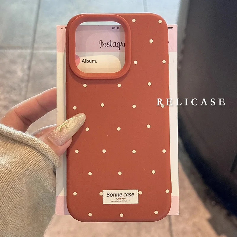 Luxury Soft Liquid Silicone Wave Point Phone Case